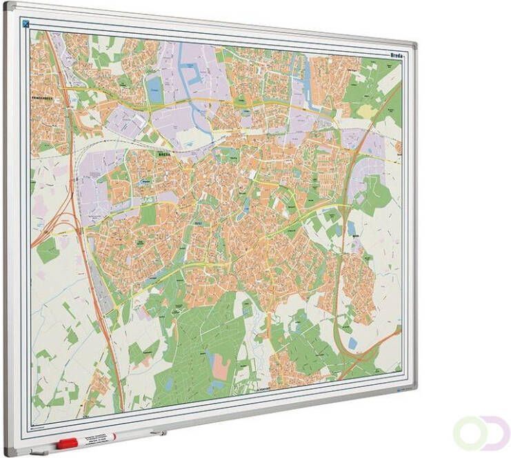 Smit Visual Landkaart bord Softline profiel 8mm Breda 1000x1300mm