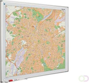 Smit Visual Landkaart bord Softline profiel 8mm Brussel 1100x1100mm