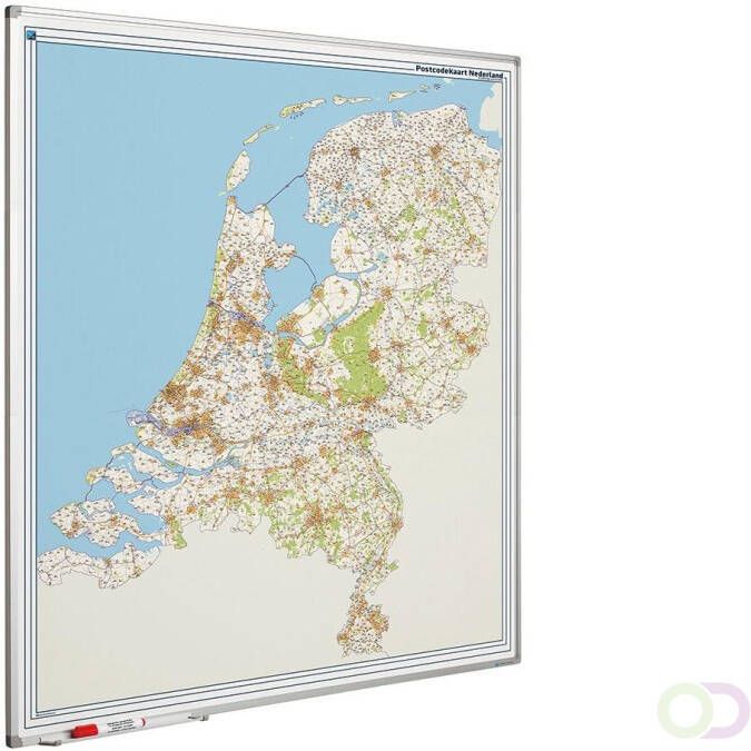 Smit Visual Landkaart bord Softline profiel 8mm Nederland PC 1100x1300mm