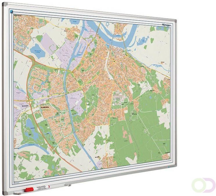 Smit Visual Landkaart bord Softline profiel 8mm Nijmegen 1000x1300mm