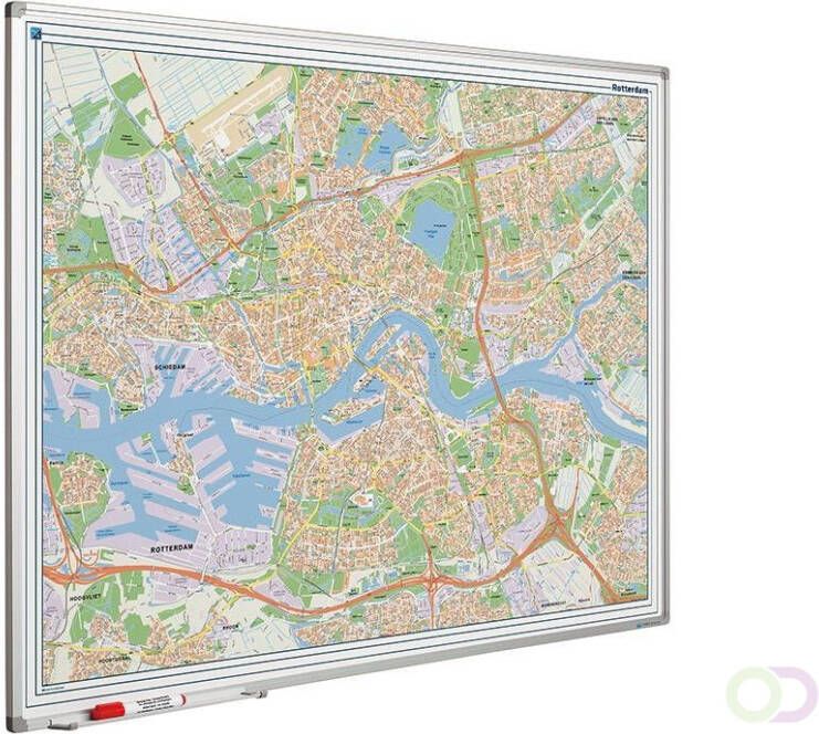 Smit Visual Landkaart bord Softline profiel 8mm Rotterdam