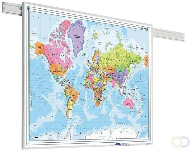 Smit Visual PartnerLine Rail landkaart Wereld 1600x1050mm