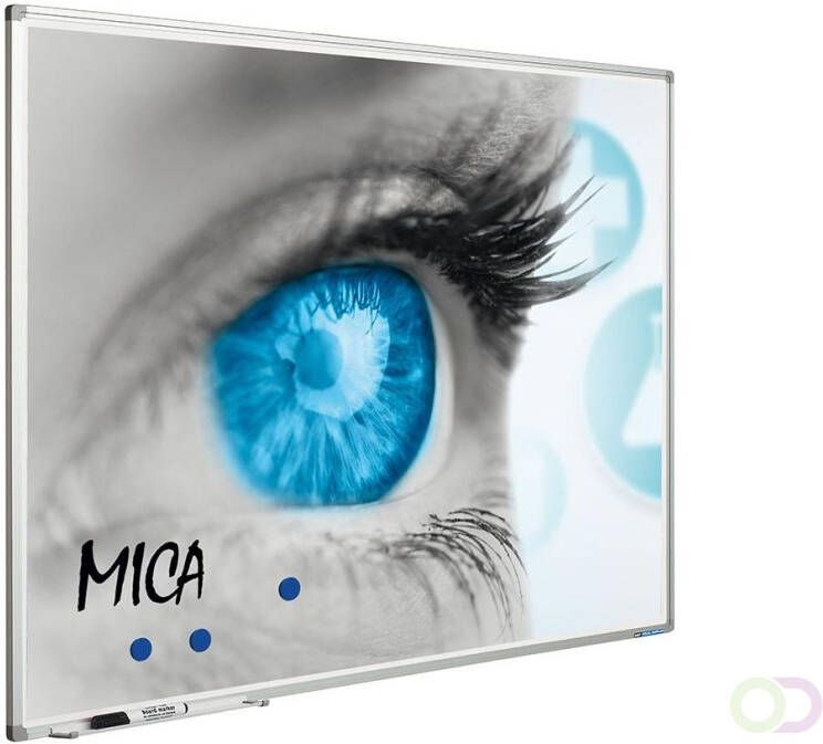 Smit Visual Projectiebord Softline profiel 8mm email wit MICA projectie(16 10 )