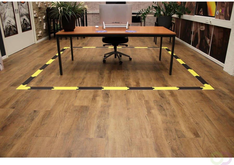 Smit Visual Social Distance vloerklever vierkant voor gladde vloeren 300x300 cm