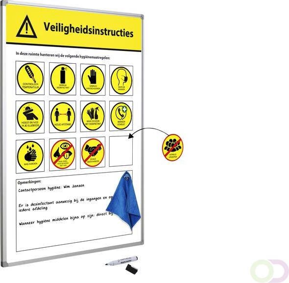 Smit Visual Veiligheidsbord Corona met wisselbare iconen Nederlandstalig 30x45cm