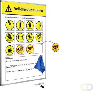 Smit Visual Veiligheidsbord 30x45cm met wisselbare iconen inclusief accessoires (Nederlandstalig)