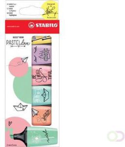 Stabilo BOSS MINI Pastellove markeerstift doosje van 6 stuks in geassorteerde pastelkleuren