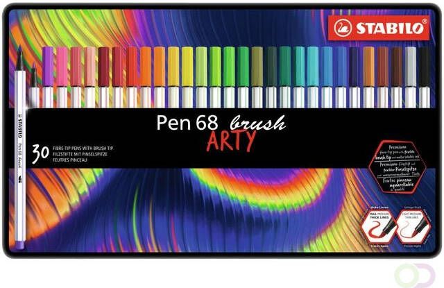 Stabilo Brushstift Pen 568 Arty blik Ã  30 kleuren