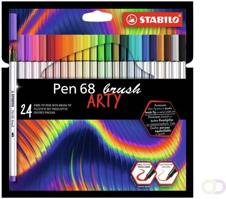 Stabilo Brushstift Pen 568 24 Arty assorti set Ã  24 stuks