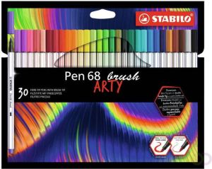 Stabilo Brushstift Pen 568 Arty etui Ã  30 kleuren