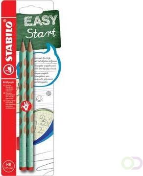 Stabilo EASYgraph S Pastel potlood HB 3 15 mm blister van 2 stuks voor rechtshandigen groen