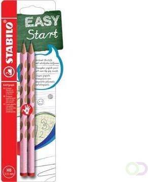 Stabilo EASYgraph S Pastel potlood HB 3 15 mm blister van 2 stuks voor rechtshandigen roze