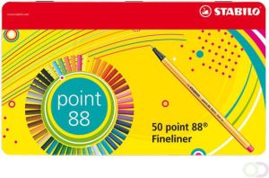 Stabilo Fineliner point 88 blik Ã  50 stuks kleuren