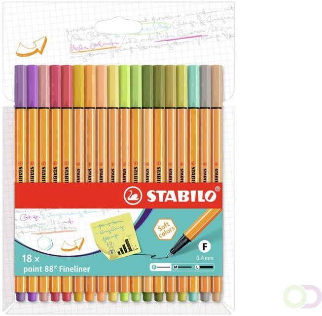 Stabilo Fineliner point 88 set Ã  18 kleuren