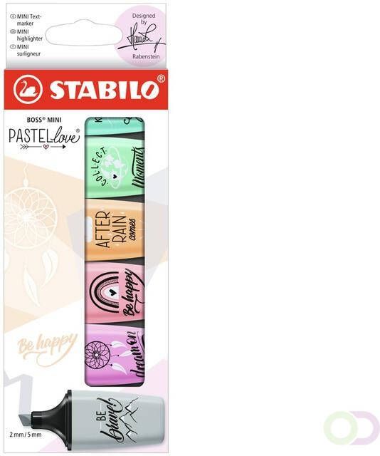 Stabilo Markeerstift Boss mini Pastellove etui Ã  6 kleuren