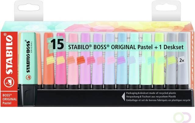 Stabilo Markeerstift BOSS Original 70 15 pastel assorti deskset Ã  15 stuks