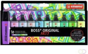 Stabilo BOSS ORIGINAL markeerstift Arty kartonnen etui van 10 stuks in geassorteerde kleuren