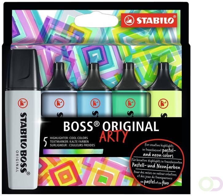 Stabilo Markeerstift Boss Original Arty etui Ã  5 cool kleuren