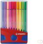 Stabilo Pen 68 brush ColorParade rood-blauwe doos 20 stuks in geassorteerde kleuren - Thumbnail 2