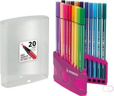 Stabilo Pen 68 brush ColorParade roze lila doos 20 stuks in geassorteerde kleuren