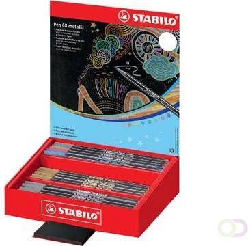 Stabilo Pen 68 metallic viltstift display van 60 stuks in 8 geassorteerde kleuren