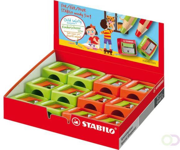 Stabilo Puntenslijper Woody 4548 12 display Ã  12 stuks assorti