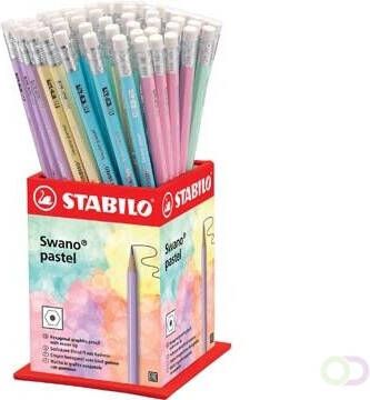 Stabilo Swano pastel potlood HB met gom display van 72 stuks in geassorteerde kleuren