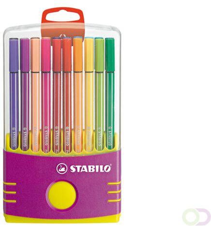 Stabilo Viltstift Pen 68 ColorParade antraciet roze etui Ã  20 kleuren