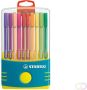 Stabilo Viltstift Pen 68 20 ColorParade in antraciet turquoise etui medium assorti etui Ã  20 stuks - Thumbnail 1