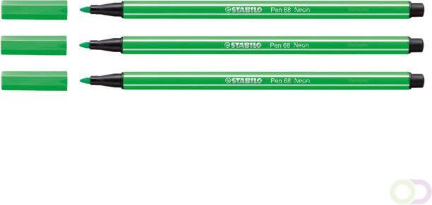 Stabilo Viltstift Pen 68 033 medium neon groen