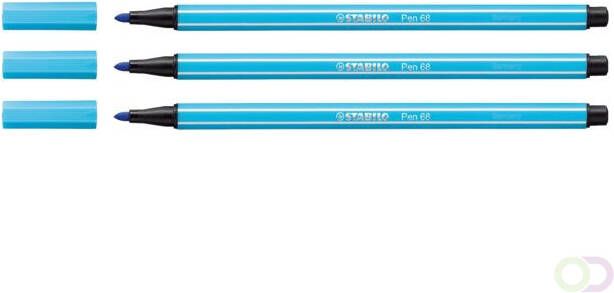 Stabilo Viltstift Pen 68 57 azuur blauw