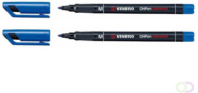 Stabilo Viltstift OHpen permanent 843 41 rond 1mm blauw