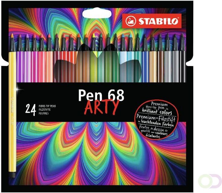 Stabilo Viltstift Pen 68 Arty etui Ã  24 kleuren