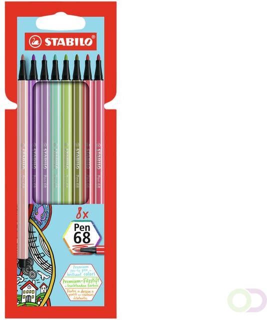 Stabilo Viltstift Pen 68 etui Ã  8 kleuren