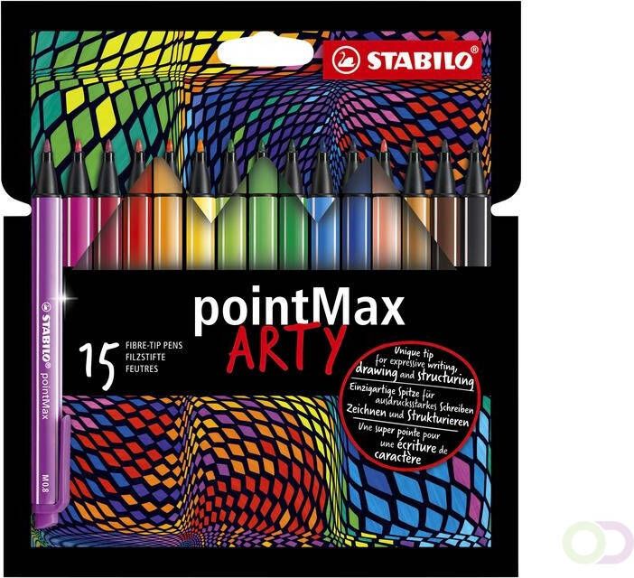 Stabilo Viltstift pointMax 488 15 Arty medium assorti etui 15 stuks
