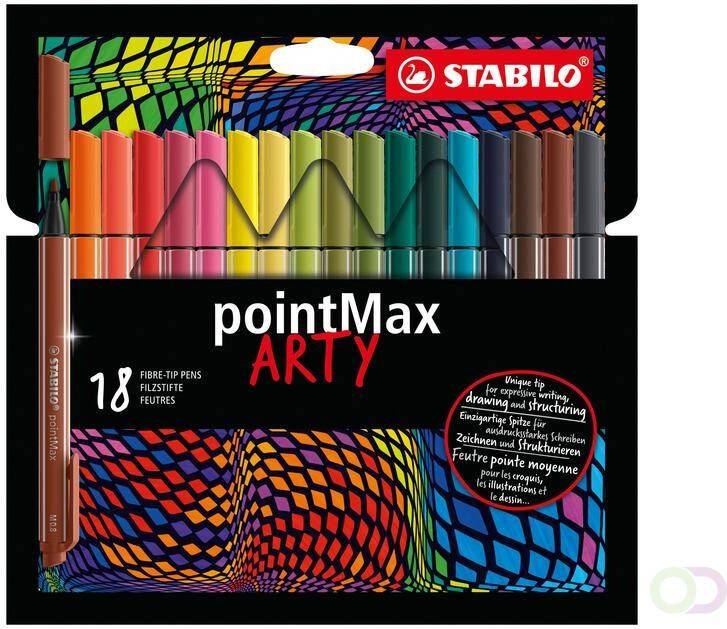 Stabilo Viltstift pointmax Arty etui Ã  18 kleuren