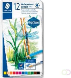 Staedtler aquarel potlood metalen doos met 12 kleuren