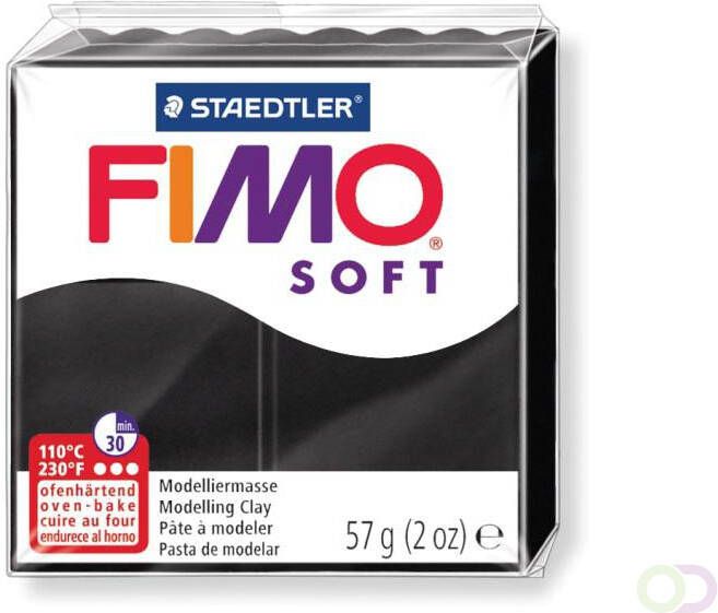 Fimo Staedtler Boetseerklei Fimo soft 57 gram zwart