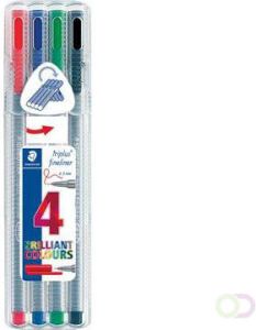 Staedtler fineliner Triplus geassorteerde kleuren opstelbare box met 4 stuks