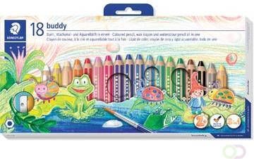 Staedtler kleurpotlood Buddy 3 in 1 doos van 18 stuks in geassorteerde kleuren