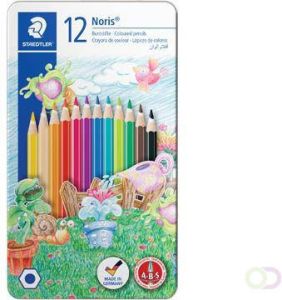 Staedtler kleurpotlood Noris Club 12 potloden in een metalen doos