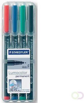 Staedtler Lumocolor 318 OHP-marker permanent 0 6 mm box van 4 stuks in geassorteerde kleuren