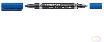 Staedtler Lumocolor Duo 348 permanent marker blauw