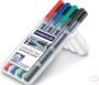 Staedtler Lumocolor Duo 348 permanent marker doos van 4 stuks in geassorteerde kleuren - Thumbnail 1