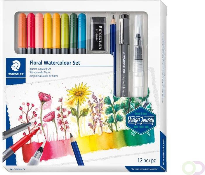 Staedtler Viltstift Design Journey Floral watercolor 12 delig