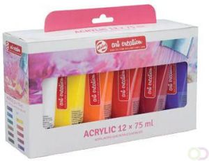 Talens Art Creation acrylverf tube van 75 ml set van 12 tubes in geassorteerde kleuren