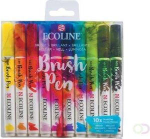 TALENS Ecoline Brush pen etui van 10 stuks helder