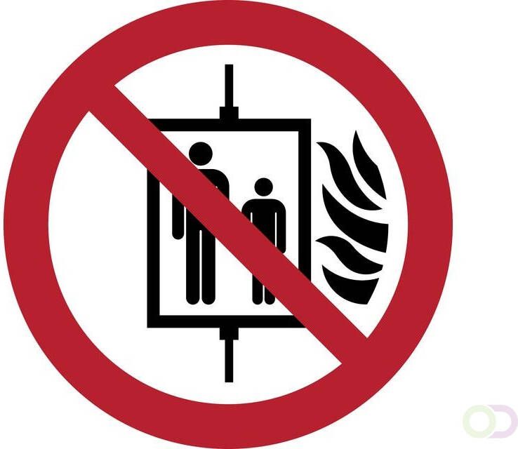 Tarifold Pictogram in geval van brand verboden om de lift te gebruikenÃƒÆ Ã‚Â¸200mm
