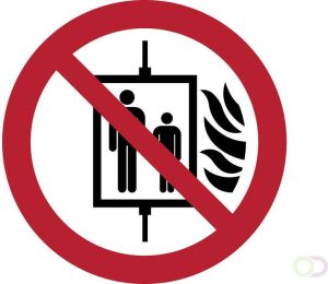 Tarifold Pictogram in geval van brand verboden om de lift te gebruikenÃƒÂ¸200mm