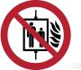 Tarifold Pictogram in geval van brand verboden om de lift te gebruikenÃƒÂ¸200mm - Thumbnail 2